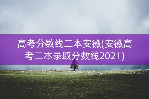 高考分数线二本安徽(安徽高考二本录取分数线2021)
