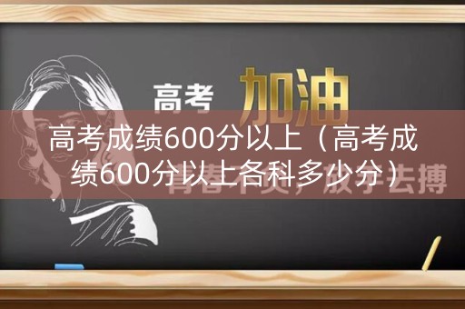 高考成绩600分以上（高考成绩600分以上各科多少分）
