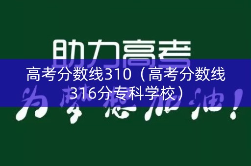 高考分数线310（高考分数线316分专科学校）