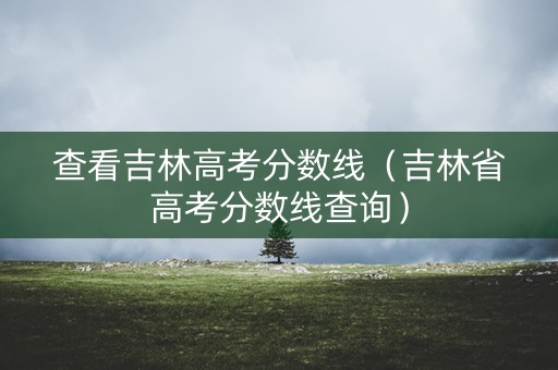 查看吉林高考分数线（吉林省高考分数线查询）
