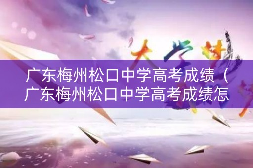 广东梅州松口中学高考成绩（广东梅州松口中学高考成绩怎么样）