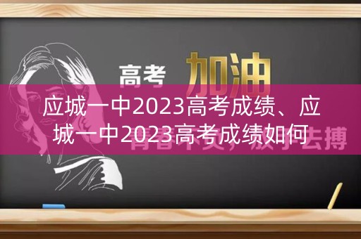 应城一中2023高考成绩、应城一中2023高考成绩如何