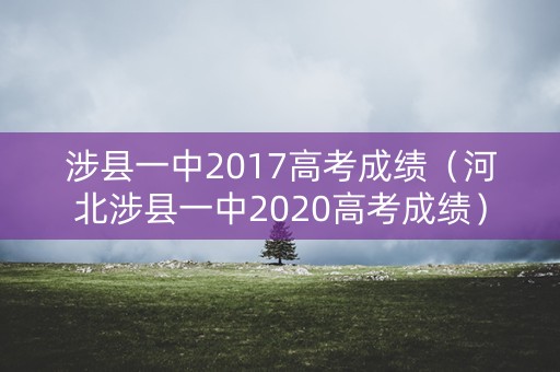 涉县一中2017高考成绩（河北涉县一中2020高考成绩）