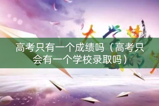 高考只有一个成绩吗（高考只会有一个学校录取吗）