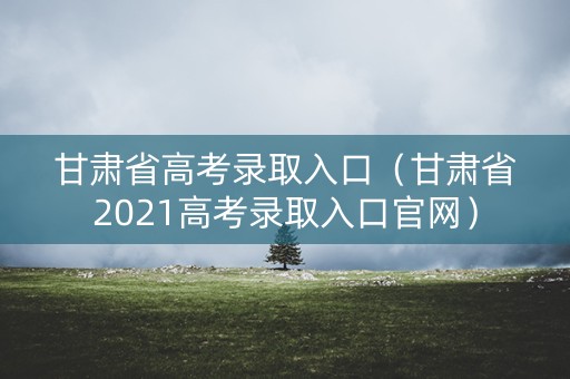 甘肃省高考录取入口（甘肃省2021高考录取入口官网）