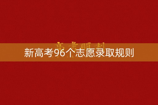 新高考96个志愿录取规则