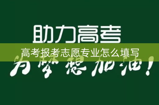 高考报考志愿专业怎么填写
