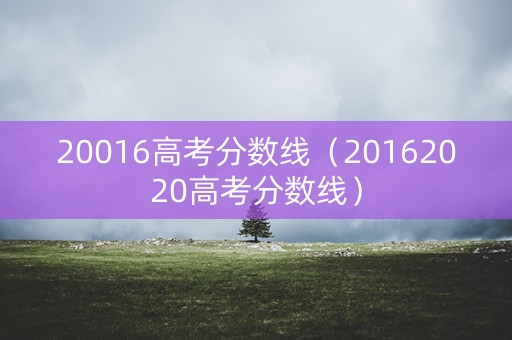 20016高考分数线（20162020高考分数线）