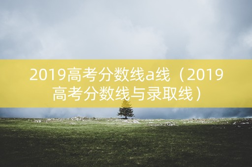 2019高考分数线a线（2019高考分数线与录取线）