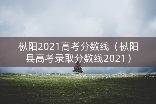 枞阳2021高考分数线（枞阳县高考录取分数线2021）