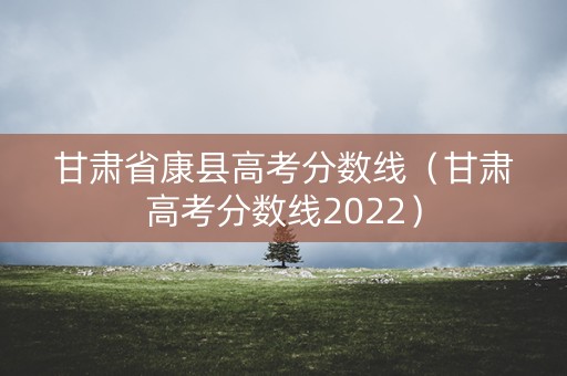 甘肃省康县高考分数线（甘肃高考分数线2022）