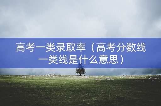 高考一类录取率(高考分数线一类线是什么意思) 高考一类录取率(高考分数线一类线是什么意思)