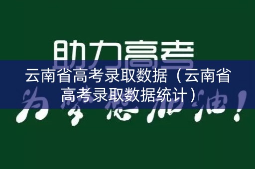 云南省高考录取数据（云南省高考录取数据统计）