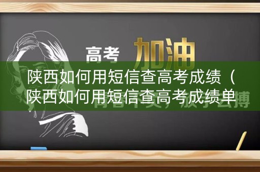 陕西如何用短信查高考成绩（陕西如何用短信查高考成绩单）