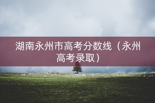 湖南永州市高考分数线（永州高考录取）