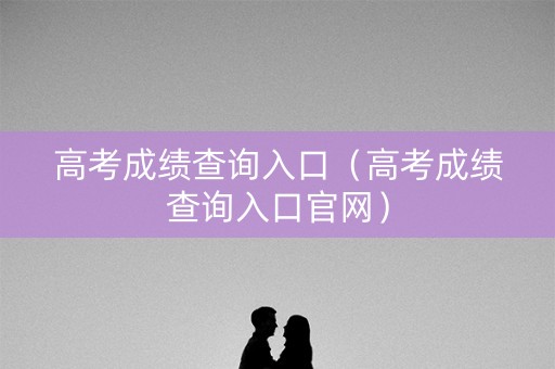 高考成绩查询入口（高考成绩查询入口官网）
