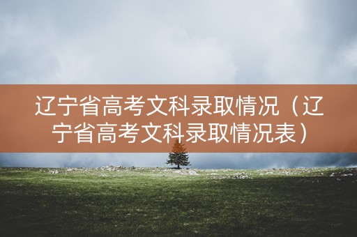 辽宁省高考文科录取情况（辽宁省高考文科录取情况表）