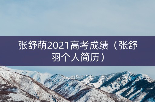 张舒萌2021高考成绩（张舒羽个人简历）