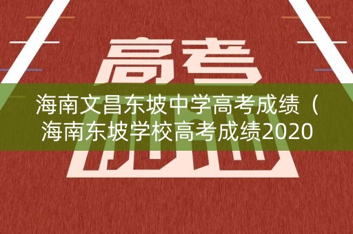 海南文昌东坡中学高考成绩（海南东坡学校高考成绩2020）