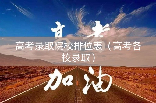 高考录取院校排位表（高考各校录取）