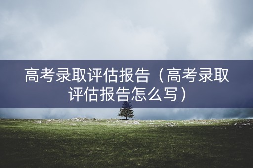 高考录取评估报告(高考录取评估报告怎么写) 高考录取评估报告(高考录取评估报告怎么写)