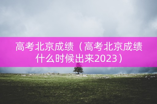 高考北京成绩（高考北京成绩什么时候出来2023）