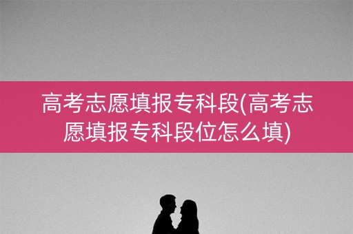 高考志愿填报专科段(高考志愿填报专科段位怎么填)