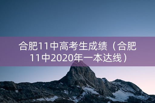 合肥11中高考生成绩(合肥11中2020年一本达线) 合肥11中高考生成绩(合肥11中2020年一本达线)