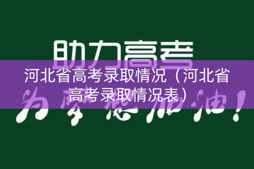 河北省高考录取情况（河北省高考录取情况表）