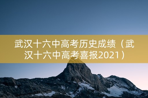武汉十六中高考历史成绩（武汉十六中高考喜报2021）