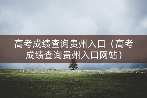 高考成绩查询贵州入口(高考成绩查询贵州入口网站) 高考成绩查询贵州入口(高考成绩查询贵州入口网站)