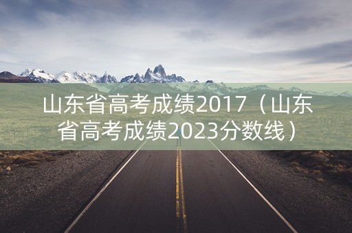 山东省高考成绩2017（山东省高考成绩2023分数线）