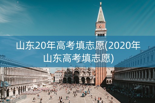 山东20年高考填志愿(2020年山东高考填志愿)