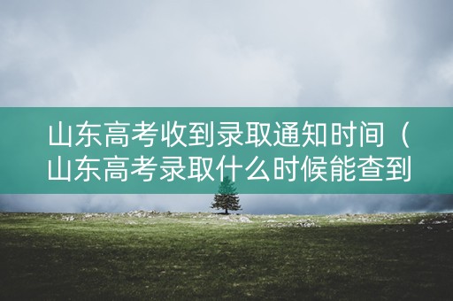 山东高考收到录取通知时间（山东高考录取什么时候能查到）