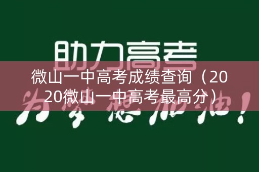微山一中高考成绩查询（2020微山一中高考最高分）