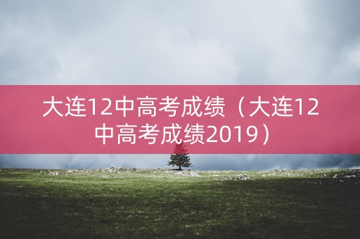 大连12中高考成绩（大连12中高考成绩2019）