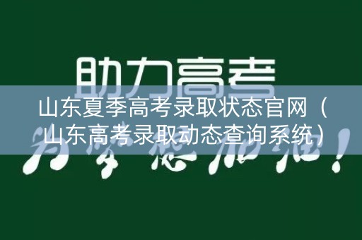 山东夏季高考录取状态官网（山东高考录取动态查询系统）