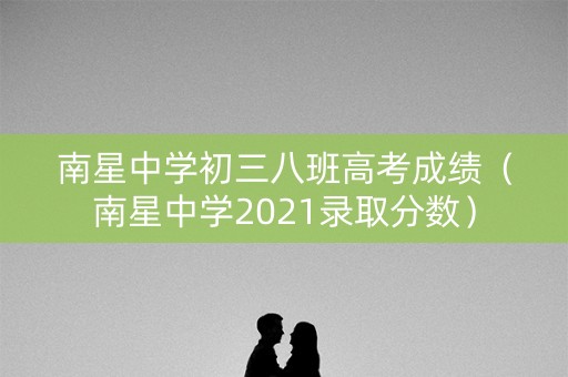 南星中学初三八班高考成绩（南星中学2021录取分数）