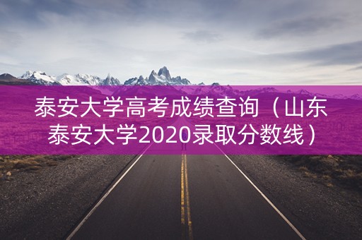 泰安大学高考成绩查询（山东泰安大学2020录取分数线）
