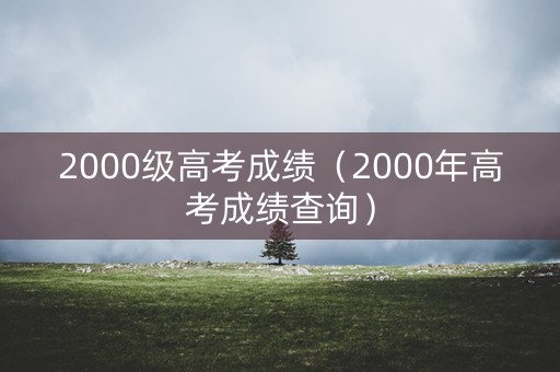 2000级高考成绩（2000年高考成绩查询）