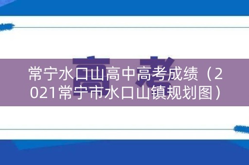 常宁水口山高中高考成绩（2021常宁市水口山镇规划图）