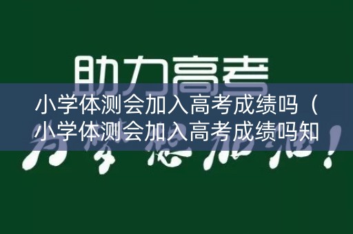 小学体测会加入高考成绩吗（小学体测会加入高考成绩吗知乎）