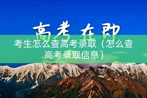 考生怎么查高考录取(怎么查高考录取信息) 考生怎么查高考录取(怎么查高考录取信息)