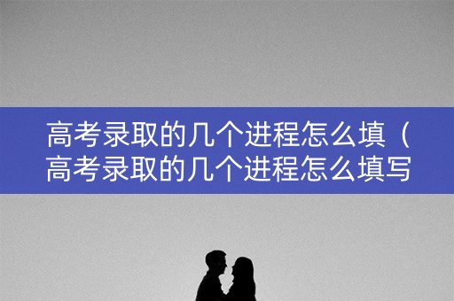 高考录取的几个进程怎么填（高考录取的几个进程怎么填写）
