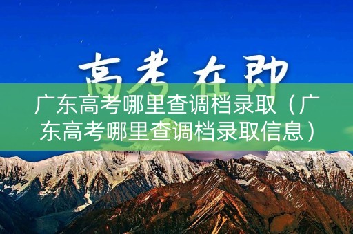 广东高考哪里查调档录取（广东高考哪里查调档录取信息）