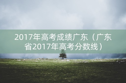 2017年高考成绩广东（广东省2017年高考分数线）