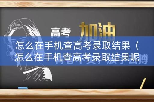 怎么在手机查高考录取结果（怎么在手机查高考录取结果呢）