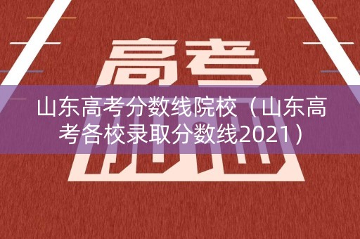 山东高考分数线院校（山东高考各校录取分数线2021）