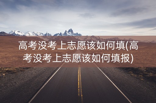 高考没考上志愿该如何填(高考没考上志愿该如何填报)