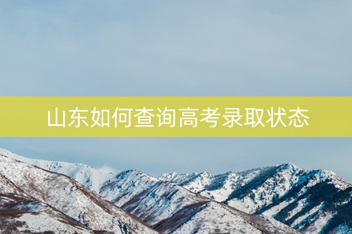 山东如何查询高考录取状态